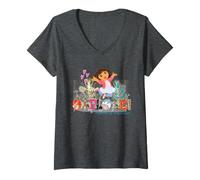 Femme Dora The Explorer Let's Explore! Textured Design T-Shirt avec Col en V