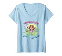 Femme Dora the Explorer ¡Pudimos Juntos! We Did It Together! Logo T-Shirt avec Col en V