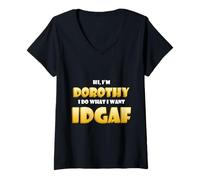 Femme Dorothy Joke IDGAF Meme Funny Halloween Costume Dorothys T-Shirt avec Col en V