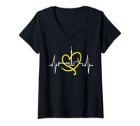 Femme Dortmund Skyline Heartbeat Allemagne I Love Ruhrpott T-Shirt avec Col en V