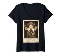 Femme Dossier classé Cryptid Sighting Paranormal Funny Tee 4 T-Shirt avec Col en V