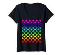 Femme Dot Day Polka Dot Rainbow Mignon Fun Abstrait T-Shirt avec Col en V