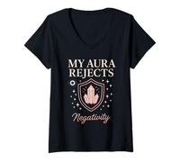 Femme Douce sorcière esthétique, confortable, païenne, magique, style hexagonal T-Shirt avec Col en V