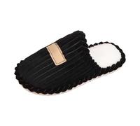Femme Douces Pantoufles Chaussons féminins douillets et élégants à Rayures pour l’ intérieur Confort Thermique Optimal et Design raffiné pour Maison après-midi cocooning (Black, 39)