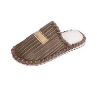 Femme Douces Pantoufles Chaussons féminins douillets et élégants à Rayures pour l’ intérieur Confort Thermique Optimal et Design raffiné pour Maison après-midi cocooning (Brown, 45)