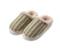 Femme Douces Pantoufles d’ intérieur confortables pour femmes avec doublure polaire chaude et semelle épaisse - effet cocooning idéal pour l’ automne et l’ hiver (Army Green, 40-41)