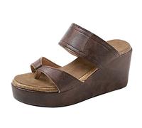 Femme Douces Pantoufles pour Femmes Plateforme et Confortables Pantoufles Casual élégantes Sandales Flip Flops Modernes adaptées à Toutes Les Occasions (Brown, 37)