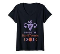 Femme Doula post-partum Soutien Quatrième Trimestre Healing Pride T-Shirt avec Col en V