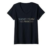 Femme Douleur à Court Terme | Parodie de Motivation futuriste T-Shirt avec Col en V