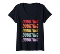 Femme Douter T-Shirt avec Col en V