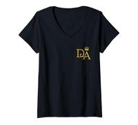 Femme Downton Abbey: The Grand Finale DA Crest & Back Logo T-Shirt avec Col en V