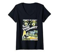Femme Draculas Living Nightmare T-Shirt avec Col en V