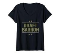 Femme Draft Barron T-Shirt Drapeau Américain pour Hommes T-Shirt avec Col en V