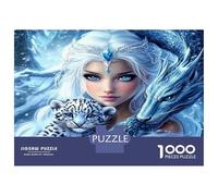 Femme Dragon Neige 1000 Pièces Puzzle Adultes Lien Mystique avec Les bêtes Puzzle Carton Extra-épais - Anti-Stress Voyage, Noël Cadeau 12+, Entraînement Cérébral Sympa 70x50cm/1000pcs