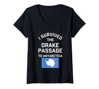 Femme Drake Passage Antarctique T-Shirt avec Col en V