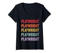 Femme Dramaturge T-Shirt avec Col en V