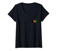 Femme Drapeau Afghanistan Graphique pour Hommes, Femmes, Enfants T-Shirt avec Col en V