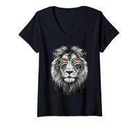 Femme Drapeau Afrique du Sud Racines Afrique du Sud T-Shirt avec Col en V