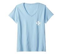 Femme Drapeau Amalfi Maltais Croix Campagne Italie T-Shirt avec Col en V
