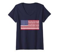 Femme Drapeau américain I Pledge Allegiance T-Shirt avec Col en V