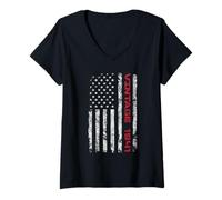 Femme Drapeau américain Vintage 1941 85e Anniversaire 85 Ans T-Shirt avec Col en V