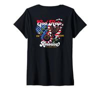 Femme Drapeau américain « We The People No Longer Proud » T-Shirt avec Col en V