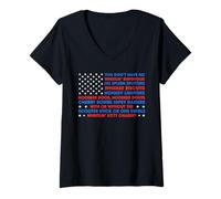 Femme Drapeau américain « You Don't Have No Whistling Bungholes » du 4 juillet T-Shirt avec Col en V