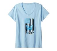 Femme Drapeau Animal de Lutte Contre Le Cancer de la Prostate T-Shirt avec Col en V