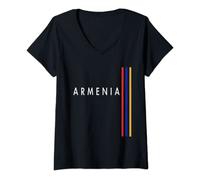Femme Drapeau Arménie Arménien Arménie T-Shirt avec Col en V