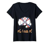 Femme Drapeau Assyrien Ashur, emblème Ashur, Syrie, Irak T-Shirt avec Col en V
