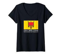 Femme Drapeau Auvergne Devise République Auvergnate Fromage T-Shirt avec Col en V