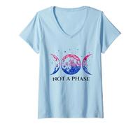 Femme Drapeau bisexuel Pas Une Phase T-Shirt avec Col en V