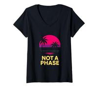 Femme Drapeau Bisexuel Pride Not a Phase Retro pour homme LGBTQ+ T-Shirt avec Col en V