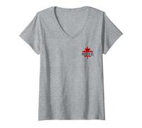 Femme Drapeau Canadien du Canada Never 51 Never 51st State T-Shirt avec Col en V