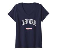 Femme Drapeau Cap-Vert Culture Cap-Vert Graphique T-Shirt avec Col en V