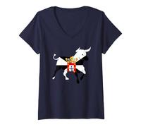 Femme Drapeau Ceuta Fierté espagnole de Ceuta Toros Corrida T-Shirt avec Col en V