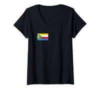 Femme Drapeau comorien des Comores T-Shirt avec Col en V