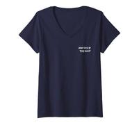 Femme Drapeau de Bataille « Don't Give Up The Ship Perry » T-Shirt avec Col en V