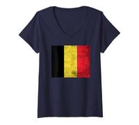 Femme Drapeau de la Belgique pour hommes, femmes, enfants T-Shirt avec Col en V