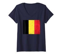 Femme Drapeau de la Belgique pour hommes, femmes, enfants T-Shirt avec Col en V