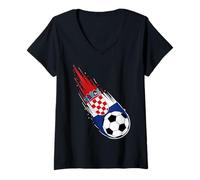 Femme Drapeau de la Croatie Graphique Croatie Pride Heritage T-Shirt avec Col en V