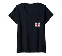 Femme Drapeau de la Croix de Saint Georges né et élevé en Angleterre T-Shirt avec Col en V