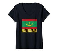 Femme Drapeau de la Mauritanie Fierté mauritanienne T-Shirt avec Col en V