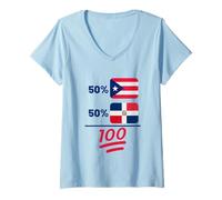 Femme Drapeau de la nationalité de Porto Rican Plus T-Shirt avec Col en V