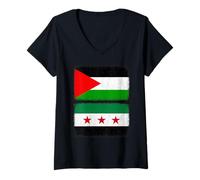 Femme Drapeau de la Palestine et de la Syrie pour Hommes, Femmes, Enfants T-Shirt avec Col en V