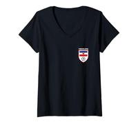 Femme Drapeau de la Yougoslavie avec Un Ballon de Football T-Shirt avec Col en V
