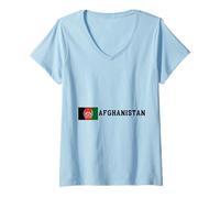 Femme Drapeau de l'Afghanistan Fierté T-Shirt avec Col en V