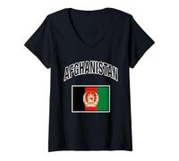 Femme Drapeau de l'Afghanistan T-Shirt avec Col en V