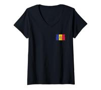 Femme Drapeau de l'Andorre pour hommes, femmes, enfants T-Shirt avec Col en V