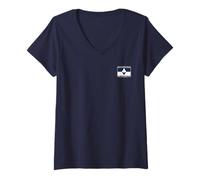 Femme Drapeau de l'Antarctique - Cercle Antarctique véritable pôle sud T-Shirt avec Col en V